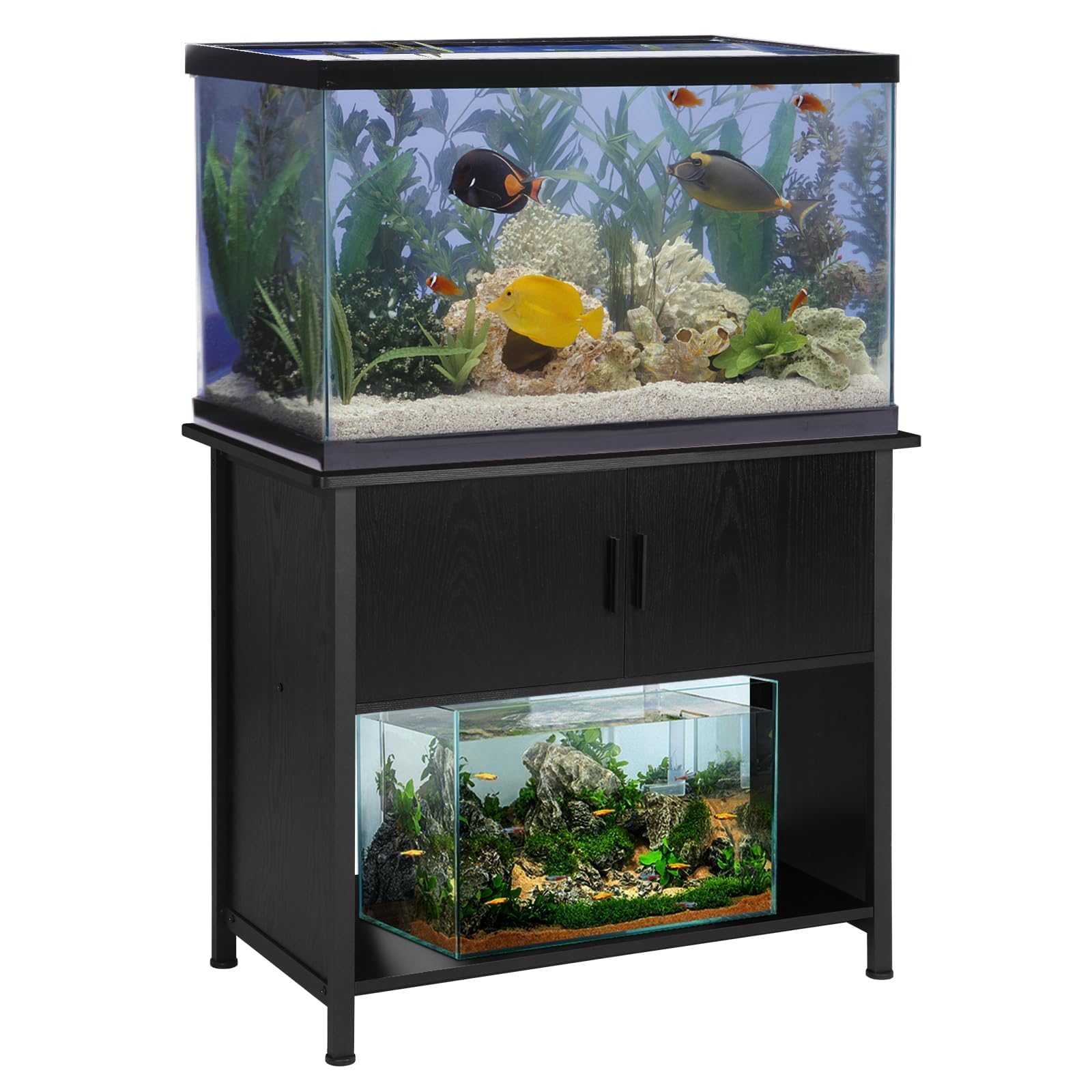 SMONTER Aquarium Stand 40 Gallon Metal Fish Tank Stand Cabinet with Storage Shelf, W36.6*D18.9*H31.5 (Stand Only) - WoodArtSupply