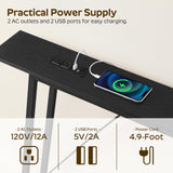 YATINEY 70.9" Skinny Console Table with Power Outlets, 5.9" Sofa Tables Narrow Long, Industrial Behind Couch Table, for Hallway, Entryway, Living Room, Black CT185UBB YATINEY