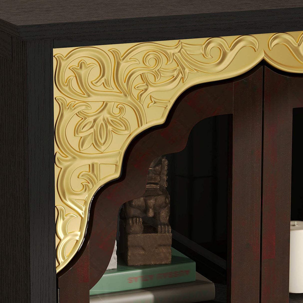 Timechee Modern Book Shelf with Drawers, 72" Tall Black Bookcase Storage Cabinet with Tempered Glass Doors and Open Shelves, Large Bookshelves and Bookcases, Display Cabinet Bookshelf for Living Room Timechee