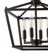 JONATHAN Y JYL7610A Plains Mini Lantern 12" 4-Light Iron Modern Farmhouse LED Flush Mount, Rustic, Industrial, Dimmable, 2700K Cozy Warm Light Kitchen, Hallway, Bathroom, Stairwell, Oil Rubbed Bronze JONATHAN Y