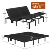 Yaheetech Split King Adjustable Bed Frame,w/Wireless Remote,Massage Function,Nightlight,4 Height-Adjustable Legs,Head & Foot Incline,4 USB Ports,Easy Assembly Yaheetech