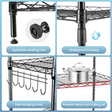 Himimi 6-Tier Wire Shelving Unit, Free Standing Shelf, Metal Storage Shelves, Heavy Duty Organizer Rack for Garage, Kitchen, Living Room, Bathroom, 21.26L x 11.42W x 62.99H, Black Himimi