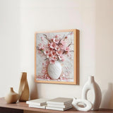 Shouruihua Floral Diamond Painting Kits for Adults, Pink Cherry Blossoms Flowers Diamond Art Painting by Numbers Kits, Diamond Dots Art Kits, Full Round Drill Gem Art for Home Wall Decor, 11.8x15.7 in Shouruihua