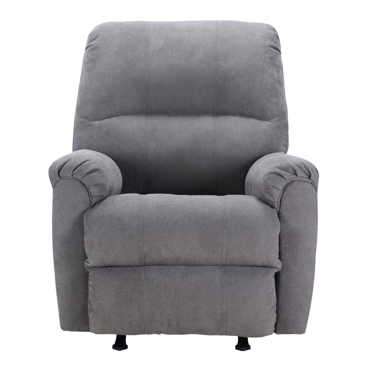 CANMOV Rocker Recliner Chair for Adults,Manual Recliner Chair with Overstuffed Backrest and Armrests, Soft Fabric Manual Rocking Reclining Sofa for Living Room,Grey CANMOV