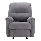 CANMOV Rocker Recliner Chair for Adults,Manual Recliner Chair with Overstuffed Backrest and Armrests, Soft Fabric Manual Rocking Reclining Sofa for Living Room,Grey CANMOV