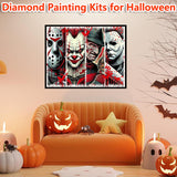 MBNTJHT Halloween Diamond Painting Kits for Adults Beginners,5D Full Round Drill Horror Movie Diamond Art Kits for Adults,DIY Gem Art Painting and Crafts for Holiday Gifts 12x16 Inch. MBNTJHT