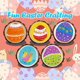 Kids Wood Painting Craft Kit, Glow-in-the-Dark Paint and Diamond Painting on Wood Slices with Stickers & Wiggle Eyes, Ideal Arts and Crafts for Kids Ages 5-12, Gifts for Halloween, Christmas, Birthday Shuttle Art