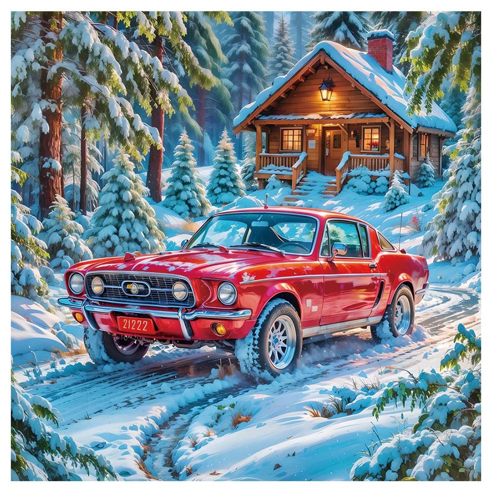 Kulvci Car Diamond Art Painting Kits for Adults, Diamond Art Kits for Beginners, 5D DIY Full Drill Gem Craft for Home Decor Gift 12x12inch Kulvci