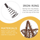 Toddmomy Rustic Christmas Tree Topper Star Rattan Natural Star Christmas Treetop Decoration Hollowed-Out Star Ornaments with Coil Base for Holiday Home Office Toddmomy