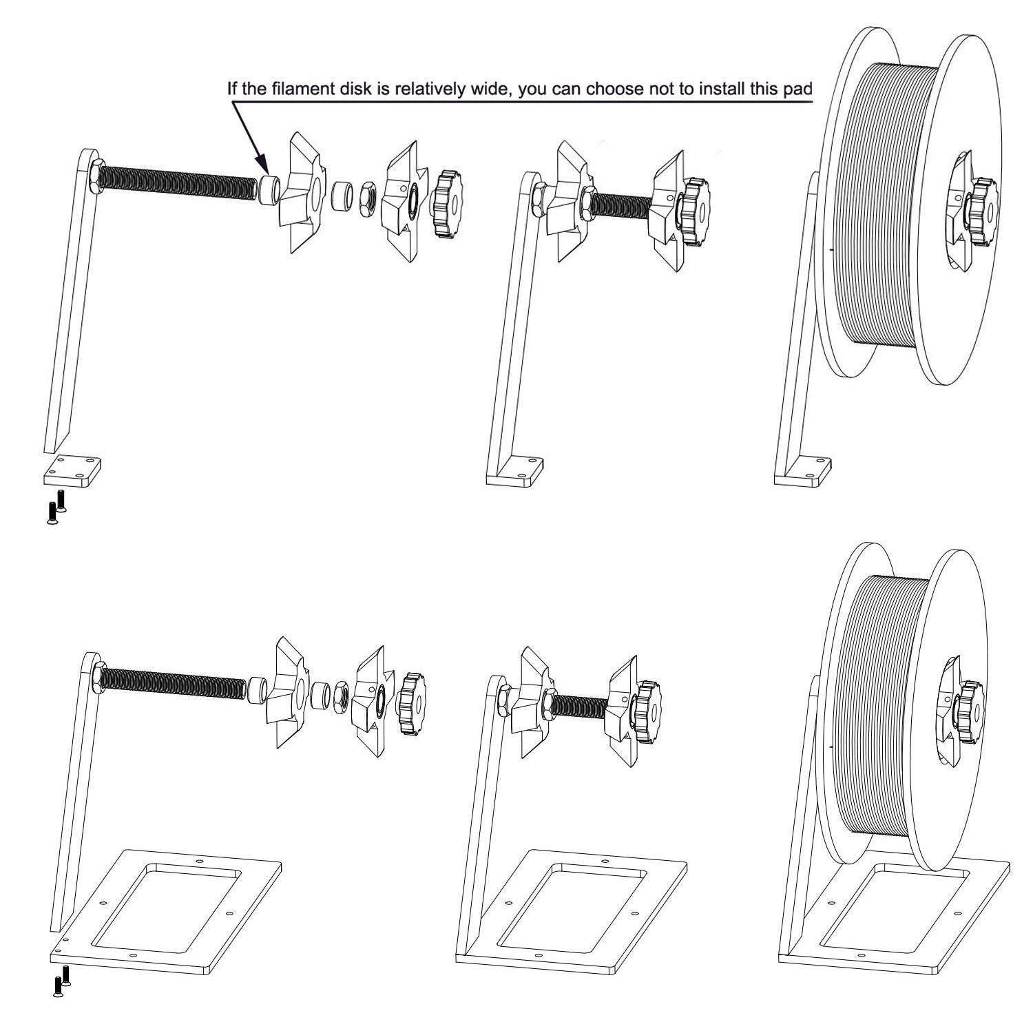 Zeberoxyz 3D Printer Filament Holder Rotate Spool with Base Filament Mount Rack Bracket Used for TPU/PLA/ABS/Nylon/Wood 3D Printing Material-Not included Filament (Rotate Spool with Base) - WoodArtSupply