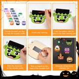 Bafeil 24 Pcs Halloween DIY Wooden Magnets to Paint, Halloween Glow in The Dark Wood Painting Crafts, Fridge Magnets Craft Kits for Boys Girls, Activities Party Favors Goodie Bag Stuffers Games Gifts Bafeil