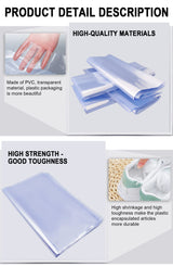 Heat Shrink Bag-Hoatai 12x18"Professional Grade Heat Shrink Wrap is Used to Store Wrap Embellished Items for Longer Life - Industrial Grade Shrink Wrap Bags Transparent and Odorless(100 Pcs) Hoatai