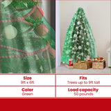 VicMore Christmas Tree Disposal & Removal Bag (9x6 ft) – Heavy-Duty, Tear-Resistant, Odorless PE Cover for Real or Artificial Xmas Trees – Extra Large, Dustproof & Multi-Use, Green VICMORE