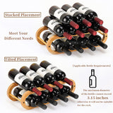 Navtcow Wine Rack and Water Bottle Organizer 2 in 1 for Cabinet and Countertop - Adjustable in 2 Sizes (Bamboo 2 Tier) Navtcow