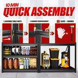 ZIWJHK 72''H*46W'' Garage Shelving, 3000lb Heavy Duty Shelving, Adjustable Metal Shelving Garage Storage Shelves 5 Tier Utility Shelf Unit Metal Shelf Rack for Basement Industrial Black ZIWJHK