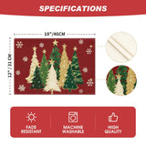 Artoid Mode Xmas Trees Snowflakes Winter Placemats Set of 4, 12x18 Inch Seasonal Red Christmas Table Mats for Party Kitchen Dining Decoration Artoid Mode