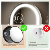 Gvnkvn Lighted Makeup Mirror, Hollywood Vanity Mirror with Lights, Three Color Lighting Modes, and Detachable 10X Magnification Mirror, Smart Touch Control, 360°Rotation (15.2in. Curved) Gvnkvn