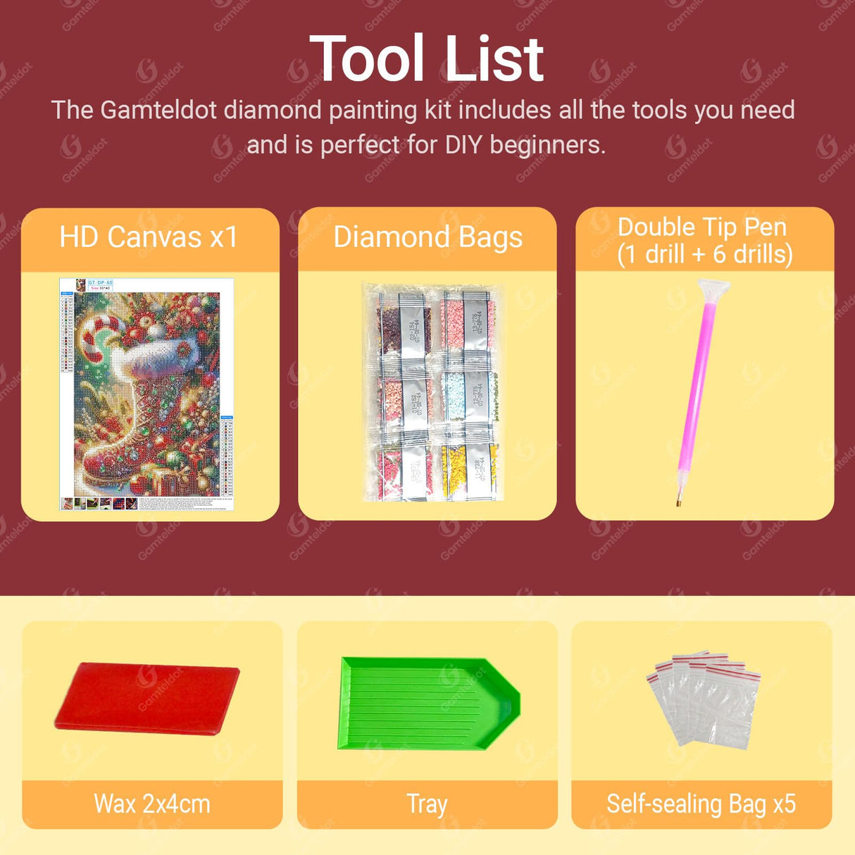 Gamteldot Christmas Diamond Art Kits for Adults Beginners,DIY Christmas Diamond Art 5D Full Drill Diamond Dots Diamond Painting with Full Tools,Funny Gem Art Crafts for Home Wall Decor Gift-12x16in Gamteldot