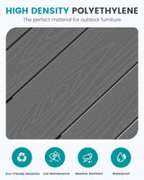 SERWALL 41" Outdoor Bar Table, All Weather HDPE Patio Bar Counter Height Table, Rectangle Patio Bar Table for Outside, Garden, Backyard, Balcony, Poolside, Grey SERWALL