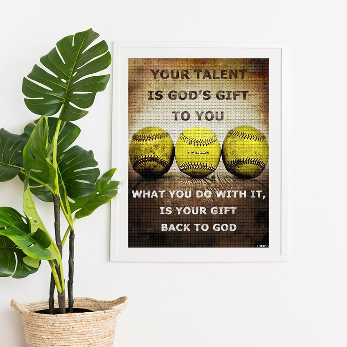 UIBDVKS Softball Your Talent is God's Gift Diamond Painting Kits Diamond Painting DIY 5D for Adults Beginners, Numbers Accessories Arts and Crafts for Home Wall Decor 12x16inch/30x40cm UIBDVKS