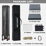 ABCCANOPY 13x13 Pop Up Gazebo, Outdoor Canopy Tent, Instant Screened Shelter with Mosquito Netting for Patio, Garden, Backyard, Party, Camping (Dark Gray) ABCCANOPY