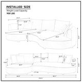 KEIKI 129" Curved Oversized Modular Leathaire Sectional Sofa with Left Chaise, 4 Pillows, 3 Back Cushion, Modern Style Comfy 5-Seater Couch, Easy Assembly, for Office, Apartment, Living Room, Brown KEIKI