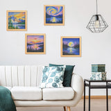 UPINS 4 Pack Diamond Art Paintings，6 x 6 Inch Landscape Paint by Numbers Kits Mountain Moon Lake Diamond Art Kits for Adults Kids Beginners 5D Art Paintings for Home Wall Decor Gifts UPINS