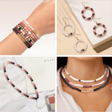 Funtopia 5200+ Pcs Brown Clay Beads Bracelet Making kit, Heishi Beads Polymer Clay Beads for Jewelry Making, Friendship Bracelet Kit with Gold Beads Charms for Girls Adults (6mm) Funtopia