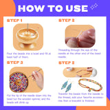 hobbyworker Bead Spinner, for Jewelry Bracelet Making, Seed Beads, Waist Beads Kit Line Quick Beading Tool (3 Trays 1 Bead Plugs) hobbyworker