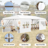 White Party Tent 10X30 Outdoor Canopy Tents for Parties Heavy Duty Waterproof Patio Gazebo Shelter with 7 Removable Sidewalls Wedding BBQ Events Tent for Birthday Holiday Backyard Garden Christmas susici