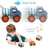 DIPALENT 6Pcs Wooden Cars for Toddlers 1-3, Push and Go Vehicles, Kid Toys, Hand Push Cars for 1+ Year Old, Montessori DIPALENT