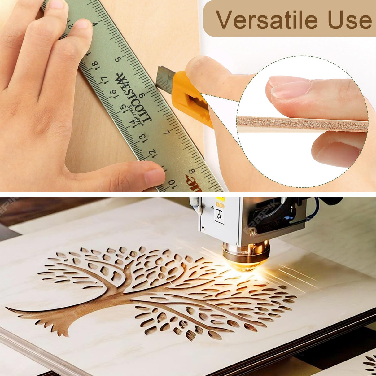 Sukhumvit 30PCS Basswood Sheets 12 x 12 x 1/8in, 3mm Basswood for Laser Cutting, Basswood Sheets Unfinished Plywood Sheets for Laser Engraving Wood Burning Models Painting DIY Crafts Sukhumvit
