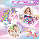 Unicorn Gifts for Girls 5 6 7 8 9 10-12 Years Old, Kids Unicorn Stationery Set with Secret Diary, Stamps, Pens, Journal Notebook Birthday Gifts for Little Girls YOYTOO