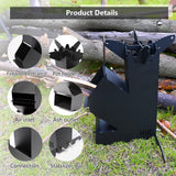 Rocket Stove Rocket Stove for Cooking Portable Wood Mini Burning Stove, Fire Camping Stove for Cooking backyard cooking Camping grill outdoor events BBQ Comes with storage bag GODSAX