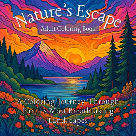 Nature's Escape: An Adult Coloring Book of Earth's Most Breathtaking Landscapes for Relaxation and Stress Relief WoodArtSupply