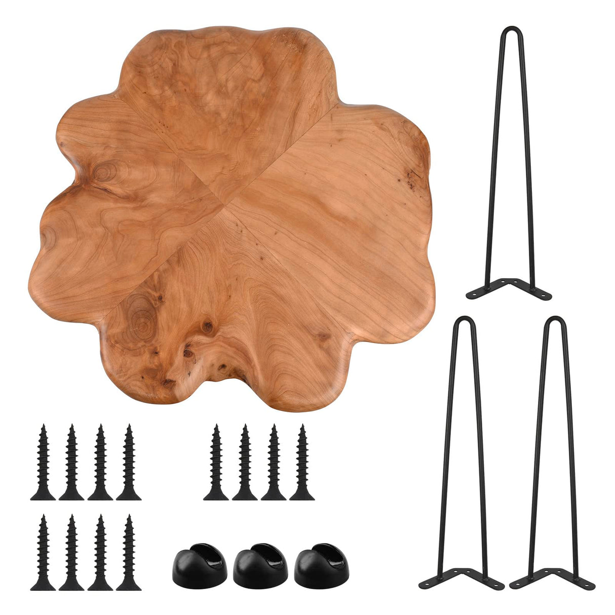 HOEGMST 19.5 Inch Live Edge Side Table, Wood Freeform Small End Table with Waterproof, Rustic Accent Table Unique for Living Room, Bedroom, Home HOEGMST