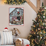 Christmas Stamped Cross Stitch Kits - Red Truck Counted Cross Stitch Kits for Beginners Adults Needlepoint Cross-Stitch Patterns Dimensions Needlecrafts Embroidery Kits Arts and Crafts WUSARPLY