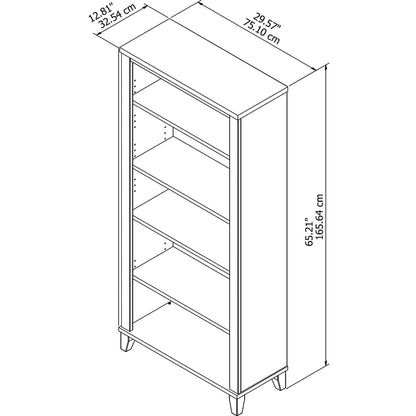 Bush Furniture Somerset 5 Shelf Tall Bookcase in Ash Gray - WoodArtSupply