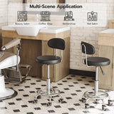 HOOBRO Height Adjustable Rolling Stool, 360° Rotating Drafting Chair, Multi-Purpose Office Desk Chair, Rolling Swivel Salon Stool Chair, for Barber Shop, Nail Salon, Office, Black SB01BY01G1 HOOBRO