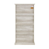 Eyisean Farmhouse Glass Bookshelf Collectors, 63''H Elegant Display Cabinet with 4-Tier Flip-Up Tempered Glass Doors, Tall Curio Cabinet for Collectors and Display, Rack for Living Room Storage(White) Eyisean