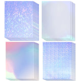 20 Sheets Holographic Printable Sticker Paper, 8.5x11 Inch Vinyl Sticker Paper for Inkjet & Laser Printer, Waterproof Dries Quickly Sticker Paper - Diamond/Rainbow/Glossy White/Star Cosrk