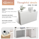 IEHFDCA Retail Reception Desk with Storage, Modern Checkout Counter for Store, Anti-Scratch Front Desk for Salon, Boutique, Cafe – Easy Assembly B 45.3" x 16.5" x 39.4" IEHFDCA