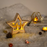 OurWarm Christmas Tree Topper Star Lighted, Wooden Star Tree Toppers Christmas Decorations, Christmas Tree Star Topper with Lights, Rustic Tree Topper for Shelves Tables Indoor Christmas Decorations OurWarm