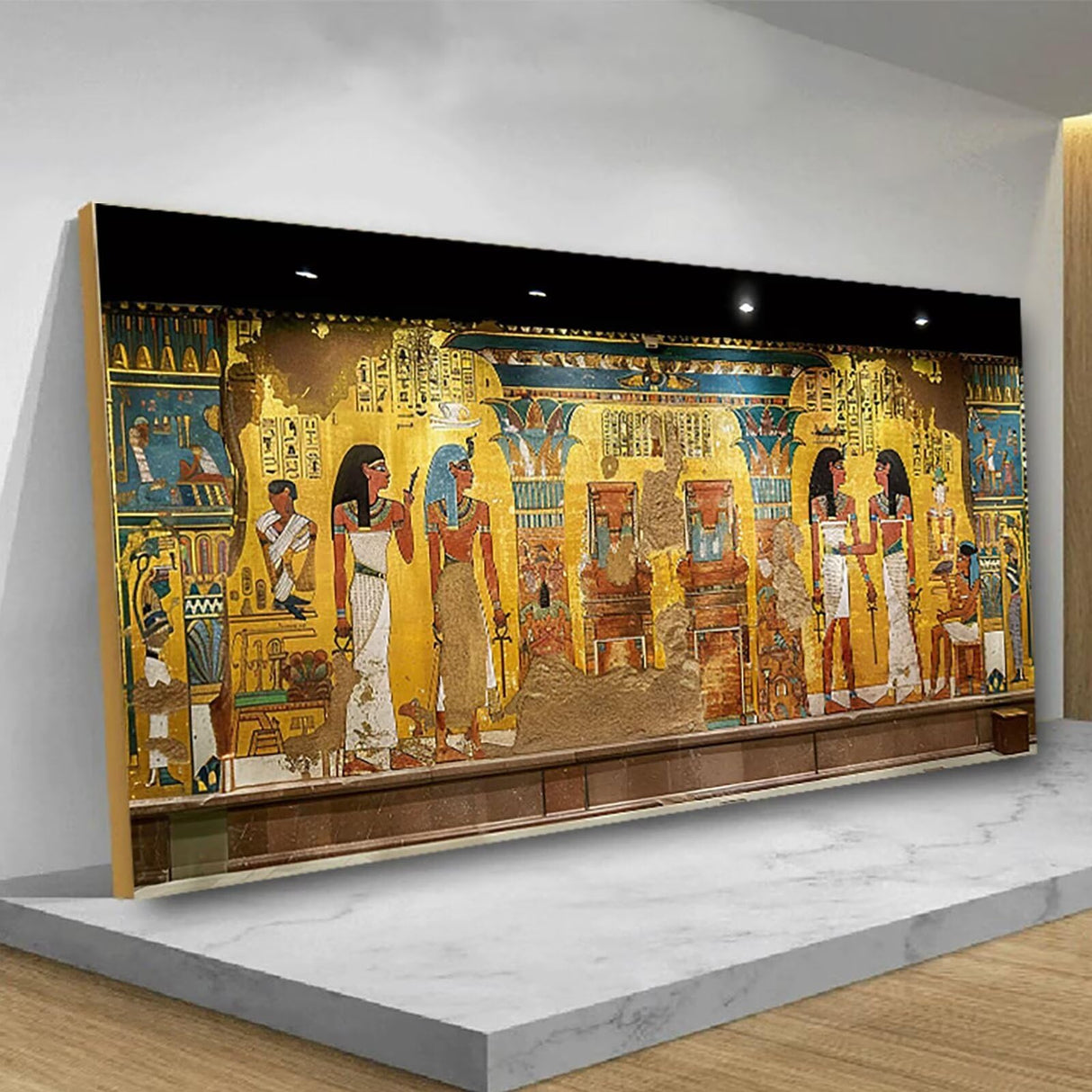 Egypt 5D Diamond Painting Kits for Adults 20x48in, Egyptian Murals Diamond Art Kits for Adults, DIY Full Drill Round Diamond Art Paintings Mosaic Kits for Adult Crafts for Wall Room Decor Gifts Z-293 Wohoaqig