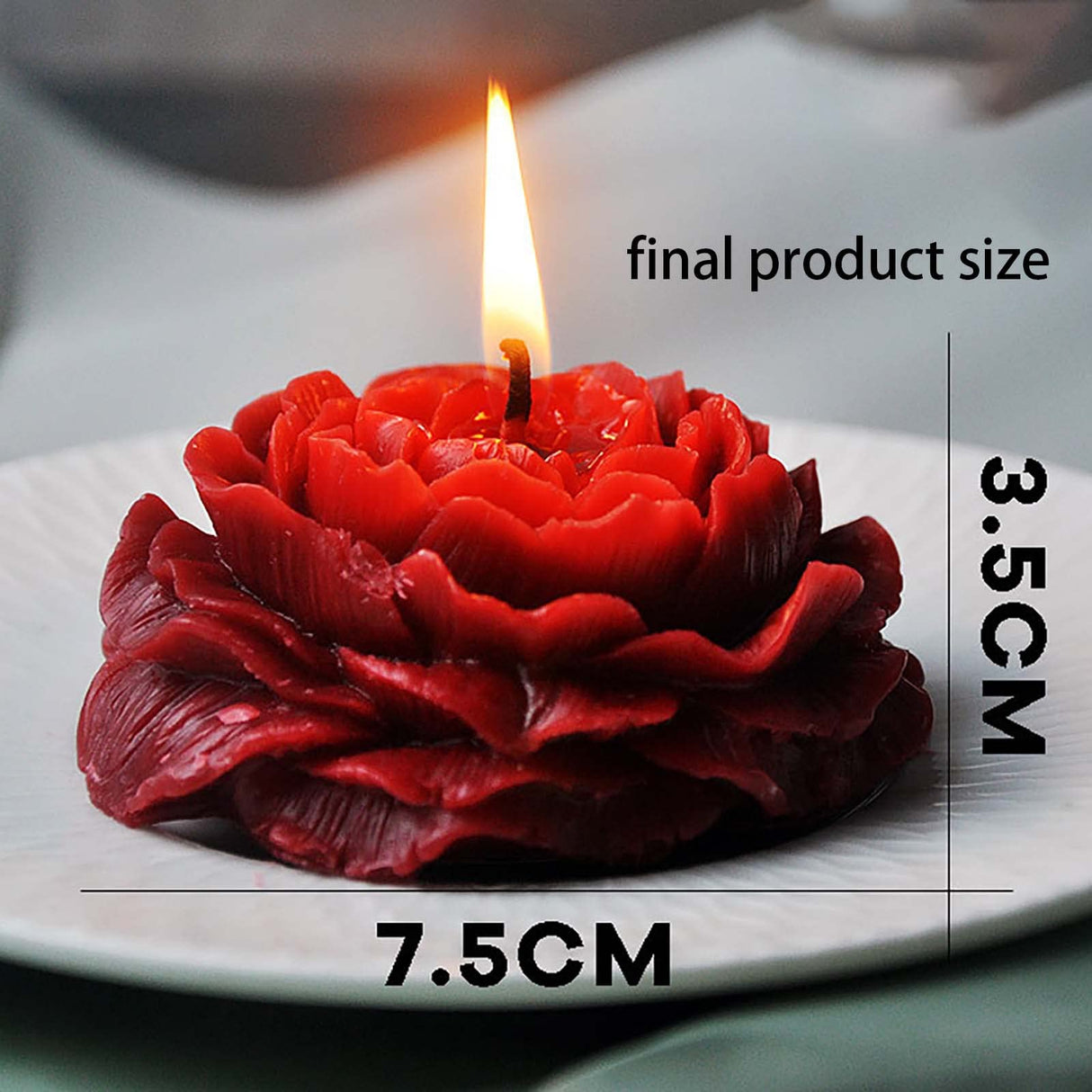 Peony Rose 3D Flower Resin Cake Mold - Silicone Molds for Clay Candle Making EVERELAM