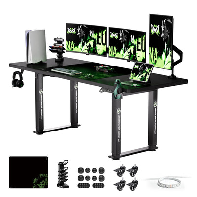 Klobel X-Win Electric Height Adjustable Standing Desk, 71" x 31.5" Inch 4-Leg Ergonomic Sit to Stand Desk, Powerful Dual Motor Work Desk with Locking