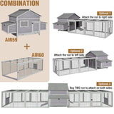 Chicken Coop Outdoor Hen House Duck Coop Rabbit Hutch Wooden Poultry Cage with 3 Perches,2 Sides Large Nesting Boxes GUTINNEEN