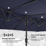 MASTERCANOPY Patio Outdoor Umbrella,15FT Double Sided Large Umbrella,Including Umbrella Base,Suitable For Garden,Pool Side,Deck,Navy Blue MASTERCANOPY