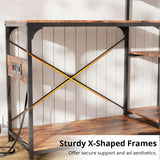 VOWNER 20-29 Gallon Fish Tank Stand with Power Outlet, Wood Aquarium Stand with Shelves for Fish Tank Accessories Storage, Heavy Duty Metal Frame, Turtle Reptile Terrarium Stand, Load 500lb, Brown VOWNER