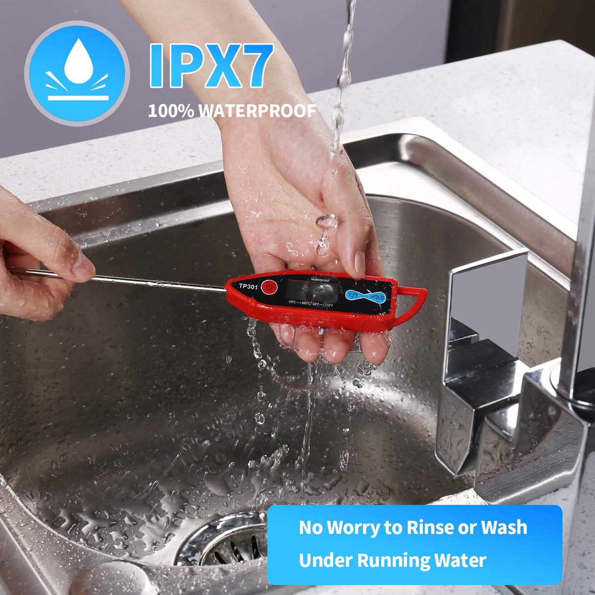 Yacumama Digital Water Thermometer for Liquid, Candle, Instant Read with Waterproof for Food, Meat, Milk, Long Probe Yacumama